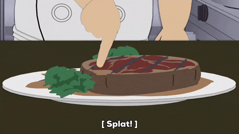 Chef Cooking Steak Animation GIF