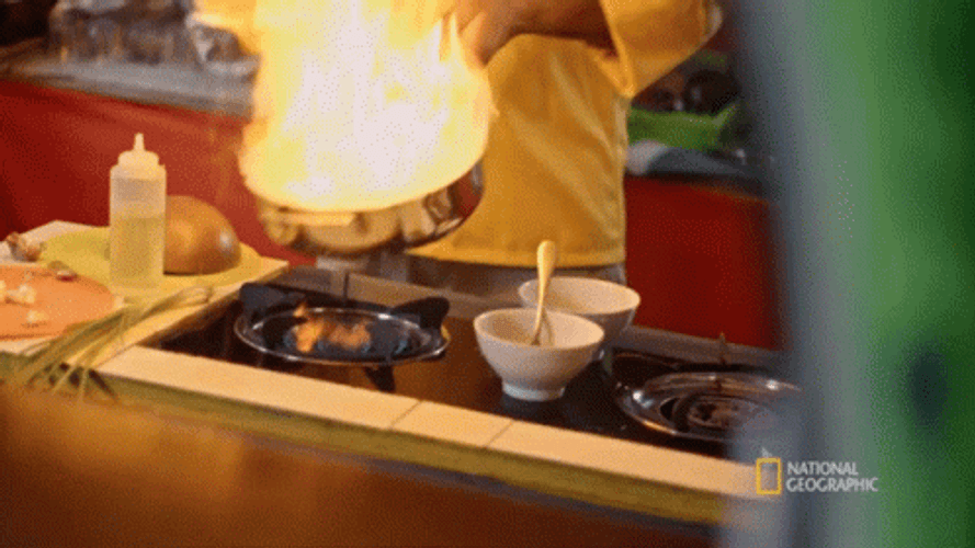 Chef Delven Adams Flambe GIF