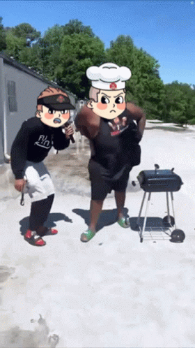 Chef Hat Man Next to Fly Shirt Man