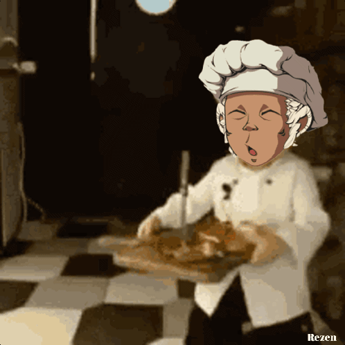 Chef Holding Tray of Food Rezen