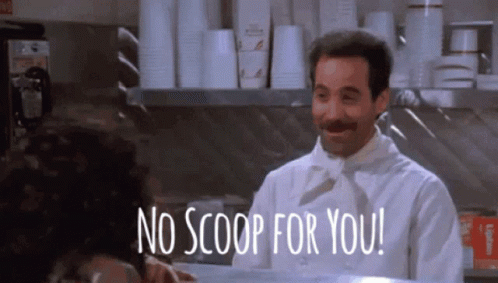 Chef in White Uniform Says No Scoop for You