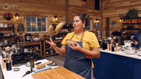Chef Juggling Bread Cooking Contest GIF