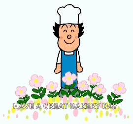 Chef Man with Apron among Pink Flowers
