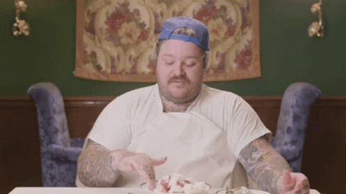Chef Matty Matheson Eating Berries And Cream GIF