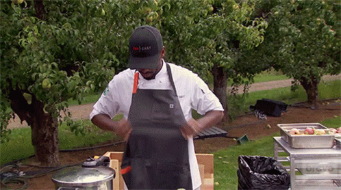 Chef Wearing hat Saying Chef Chat