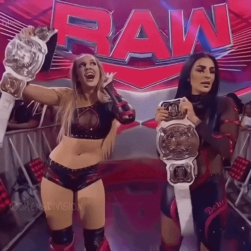 Chelsea Green And Sonya Deville Winning Belt GIF