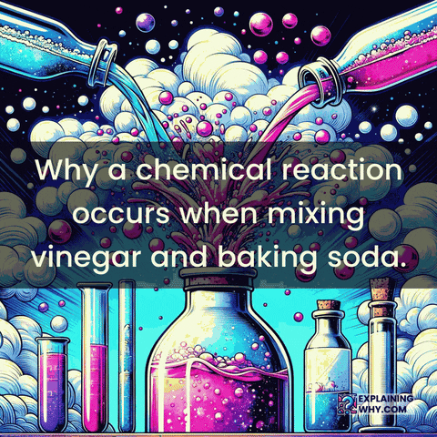 Chemical Reaction Mixing Vinegar And Baking Soda GIF