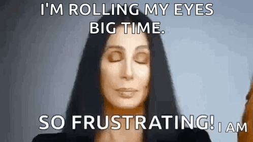 Cher Is Making A Funny Face With Her Eyes Closed . GIF