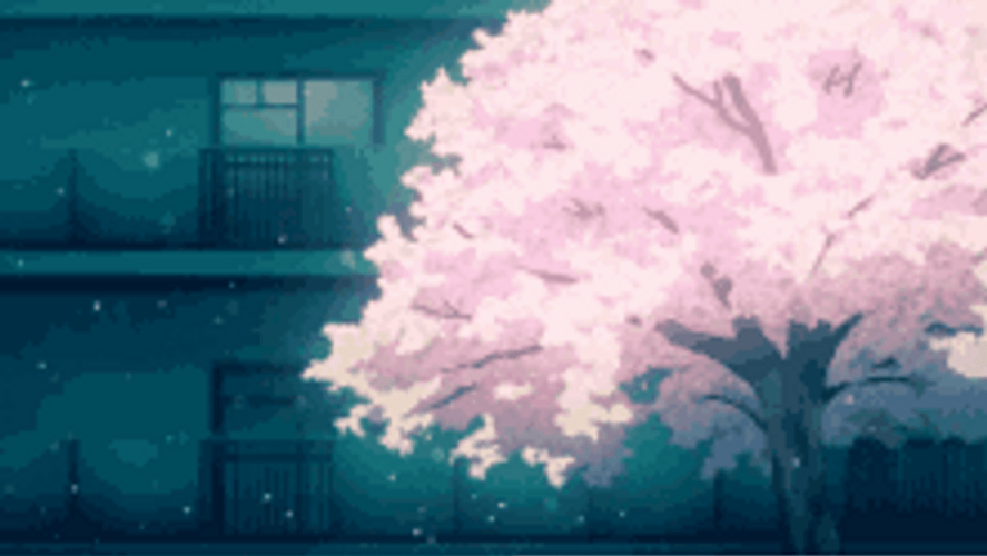 Cherry Blossoms Sakura Pink Flowers Sad Anime Aesthetic GIF