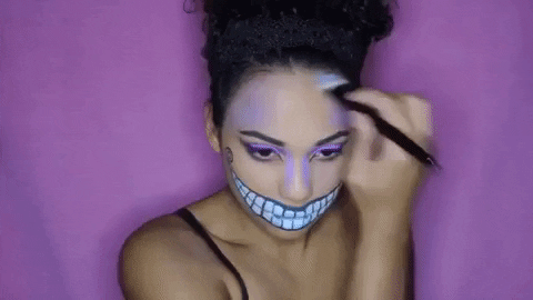 Cheshire Cat Halloween Makeup GIF