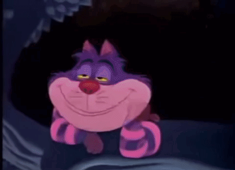 Cheshire Cat Smiling With Tongue Out GIF