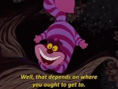 Cheshire Cat Well That Depends GIF