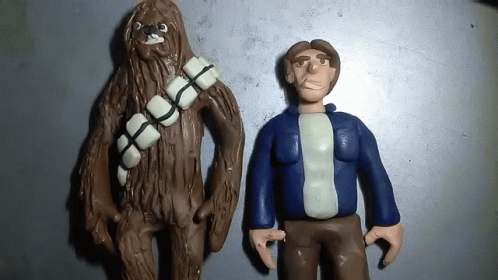 Chewbacca and Han Solo Clay Figures