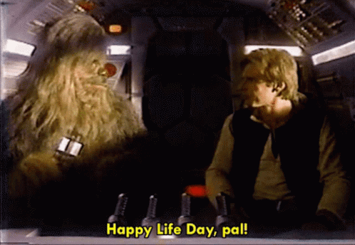 Chewbacca Saying Happy Life Day