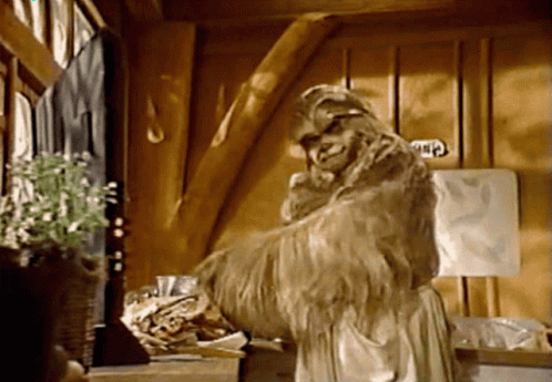 Chewbacca Standing in Front of G Door