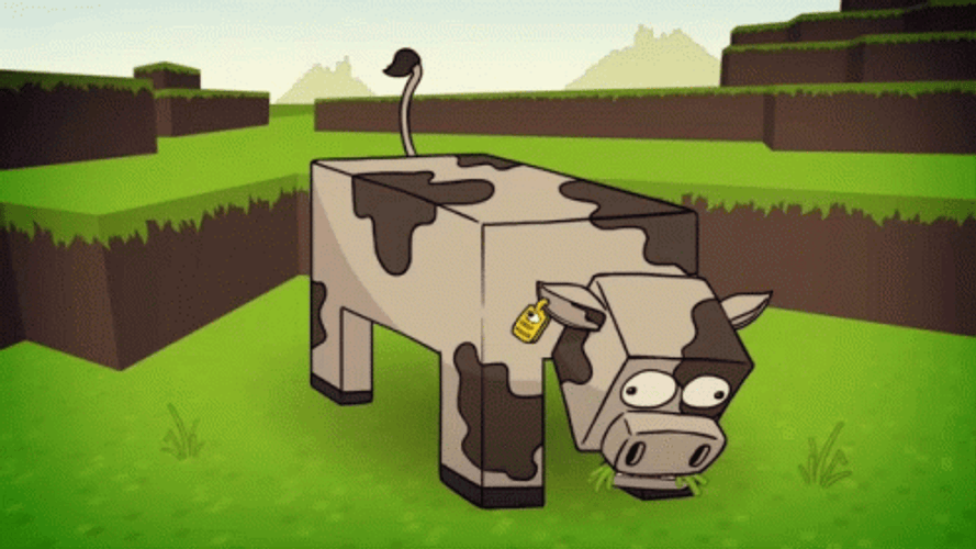 Chewing Cow Cartoon GIF