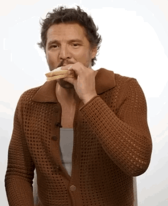 Chewing Pedro Pascal Eating Sandwich GIF