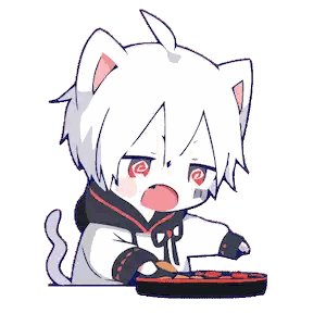 Chibi Anime Cat Ear Eating Food