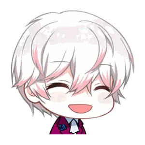 Chibi Boy with White and Pink Hair