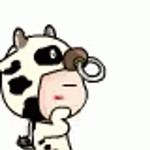 Chibi Cow Dancing Mascot GIF