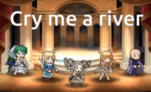 Chibi Game Characters Cry Me A River GIF