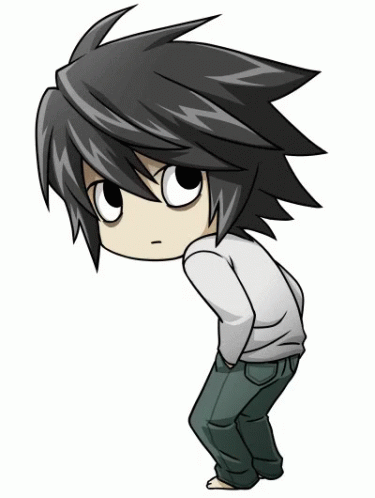 Chibi L Death Note Smiling GIF