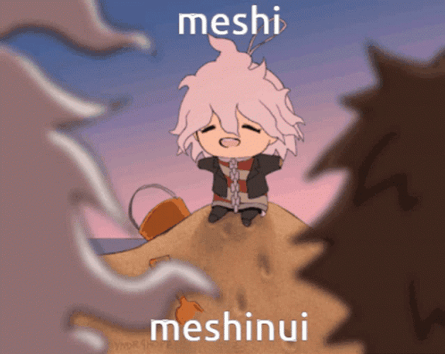 Chibi Nagito On Sand Meshi Meshinui GIF