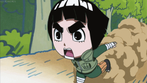 Chibi Rock Lee Running Away Narutopedia GIF