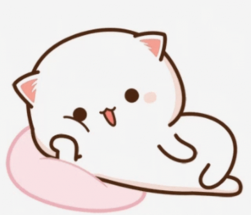 Chibi White Cat Cute Flying Kiss GIF