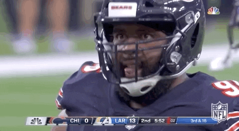 Chicago Bear Akiem Hicks Hyped Down GIF