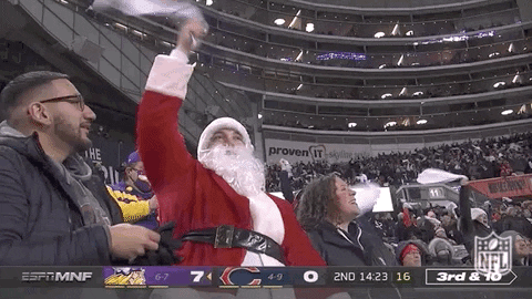 Chicago Bear Fan Down In Santa Suit GIF