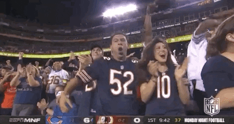 Chicago Bear Fan Jumping Up And Down GIF