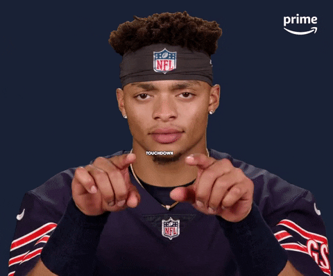 Chicago Bear Justin Fields Finger Touch Down GIF