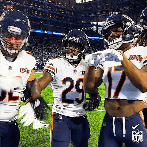 Chicago Bear Player Celebrating Down At Field GIF