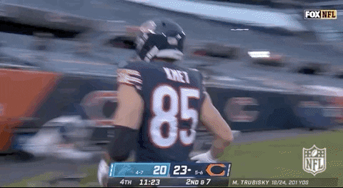 Chicago Bear Player Cole Kmet Running Down GIF