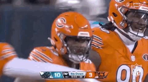 Chicago Bear Player Justin Jones Running Down GIF
