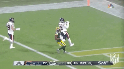 Chicago Bear Players Chasing Down Football GIF