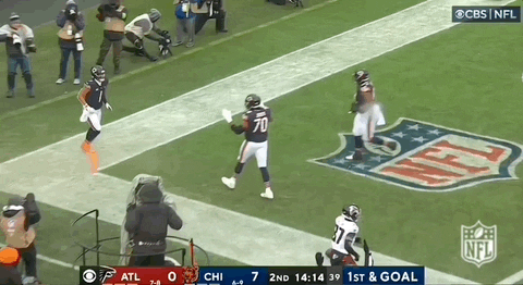 Chicago Bear Players Chest Bump Down GIF