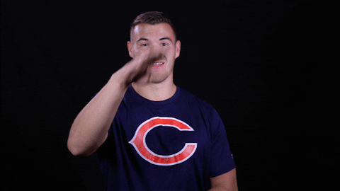 Chicago Bears Mitch Trubisky Pointing Straight GIF