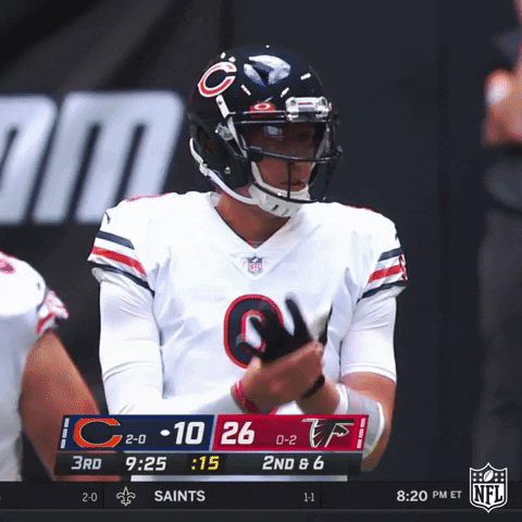Chicago Bears Nick Foles Fixing His Glove GIF
