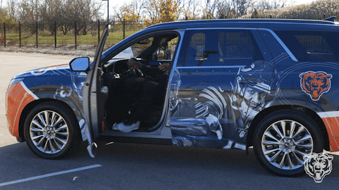 Chicago Bears Player Getting Out The Car GIF