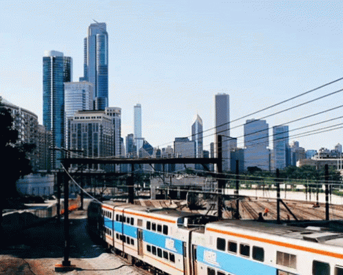 Chicago Building Train GIF