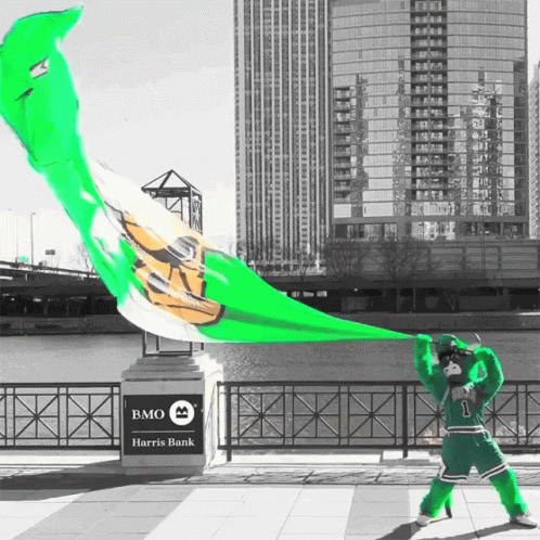Chicago Bulls Green Flag GIF