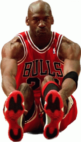 Chicago Bulls Michael Jordan Legs Stretched Out GIF