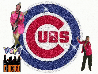 Chicago Cubs Logo With Clown And Man GIF