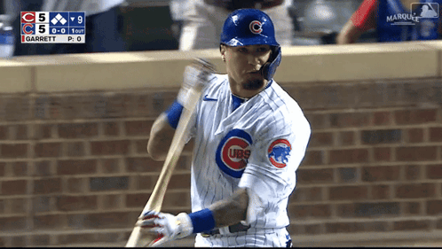 Chicago Cubs Player Swinging Bat
