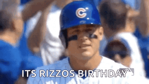 Chicago Cubs Rizzo Baseball Birthday GIF