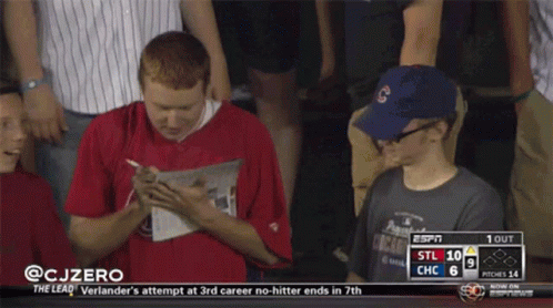 Chicago Cubs Scorer Celebrates GIF