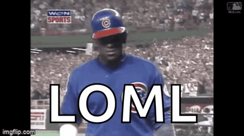 Chicago Cubs Uniform Says LOML In Front Of Crowd GIF