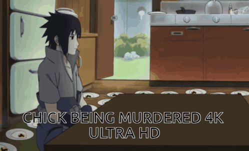 Chick Being Murdered 4K Ultra Hd Written On A Cartoon GIF